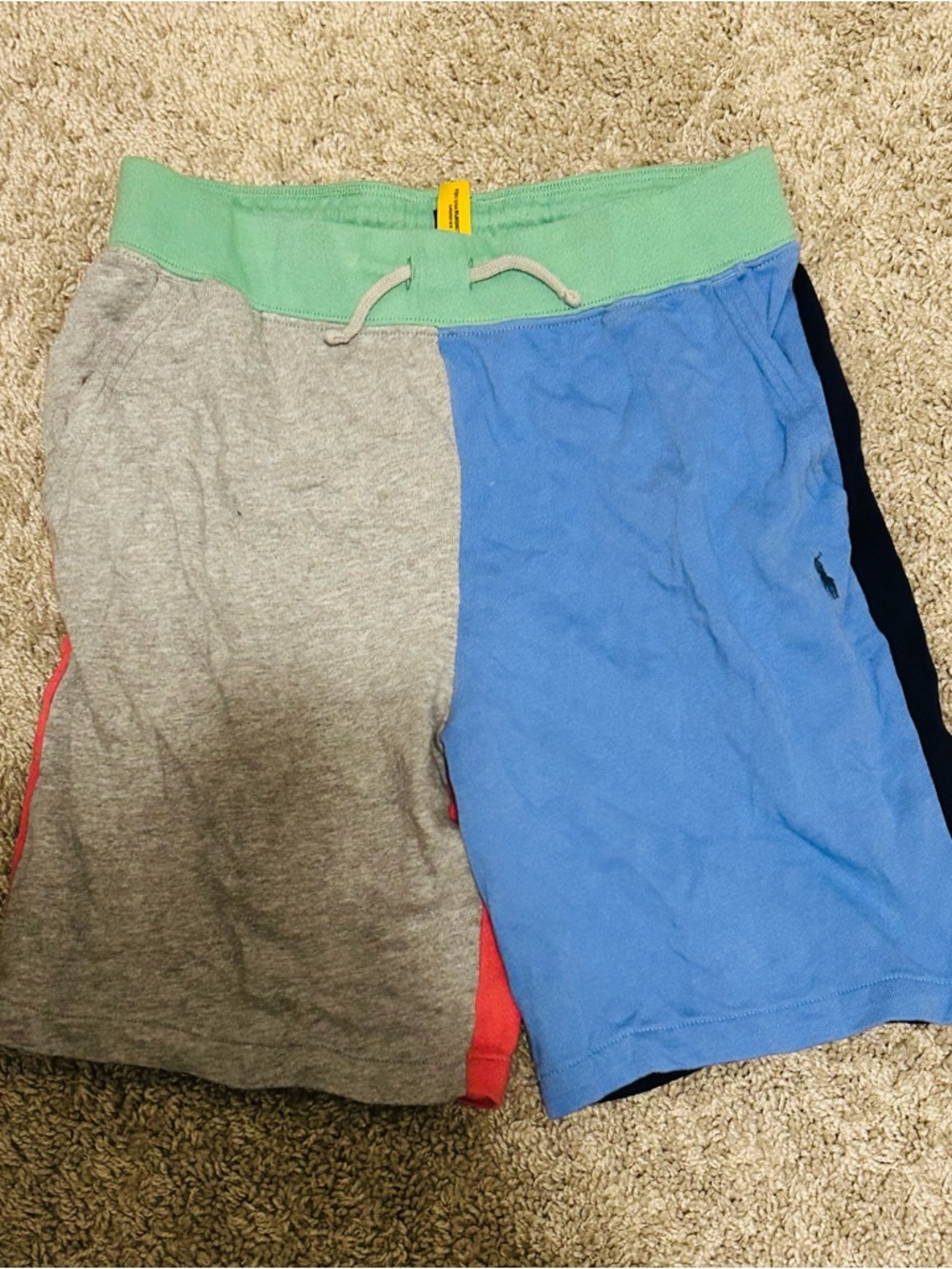Polo by Ralph Lauren Colorblock Kids Shorts - Blue, Gray & Mint Waist